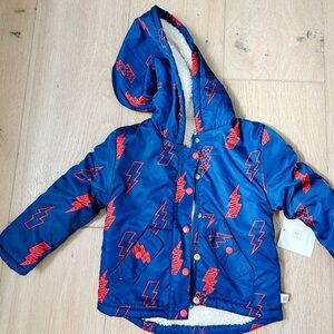 Rosie Pope Royal Blue Jacket with Red Lightning Bolts